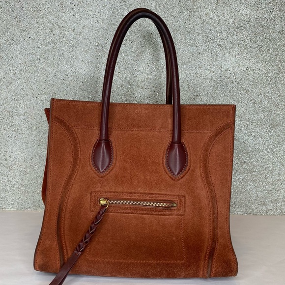 Celine Medium Phantom Medium Luggage Tote Brown Suede - Picture 2 of 16